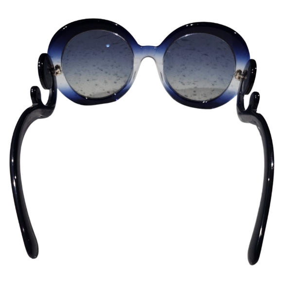 Prada Blue Round Baroque Sunglasses - Picture 3 of 10